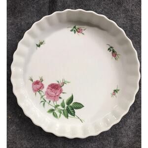 Christineholm Rose  Fluted Pie Dish Torte Tart Quiche 9" Baking Party Roses
